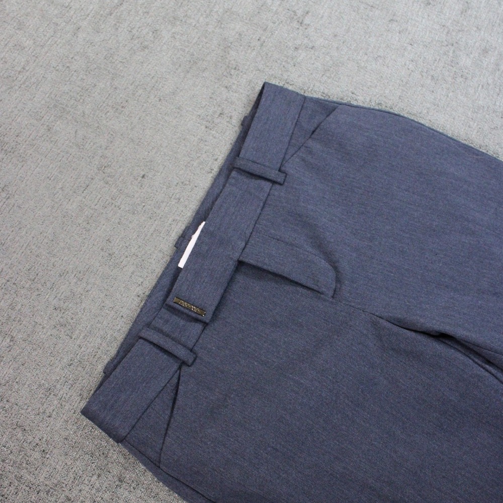 Calvin Klein Womens Navy Blue Heathered Straight Leg Dress Pants Size 0